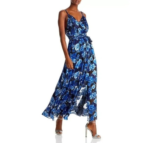 NWT Alice + Olivia Samantha Floral Faux Wrap Maxi Dress 8DREAM FLORAL ROYALTY - Picture 1 of 6